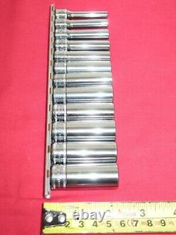 SNAP-ON GENUINE 12 pc 1/4 Drive 6-Point Metric Flank Drive Deep Socket Set