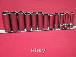 SNAP-ON GENUINE 12 pc 3/8 Drive 6-Point Metric Flank Drive Deep Socket Set