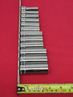 SNAP-ON GENUINE 12 pc 3/8 Drive 6-Point Metric Flank Drive Deep Socket Set