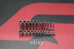 SNAP ON MAC 1/4 DRIVE METRIC DEEP & SHALLOW SOCKET SETS 24 PIECES 4mm 14mm