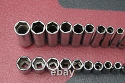 SNAP ON MAC 1/4 DRIVE METRIC DEEP & SHALLOW SOCKET SETS 24 PIECES 4mm 14mm