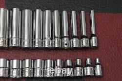 SNAP ON MAC 1/4 DRIVE METRIC DEEP & SHALLOW SOCKET SETS 24 PIECES 4mm 14mm