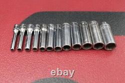 SNAP ON MAC 1/4 DRIVE METRIC DEEP & SHALLOW SOCKET SETS 24 PIECES 4mm 14mm