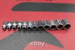 SNAP ON MAC 1/4 DRIVE METRIC DEEP & SHALLOW SOCKET SETS 24 PIECES 4mm 14mm