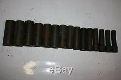 SNAP-ON TOOLS 1/2 Drive 6-Point Metric Flank Drive Deep Impact Socket Set 15pc