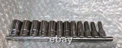 SNAP-ON TOOLS 1/4 Drive 12-Point Metric Semi-Deep Socket SET 5-15mm