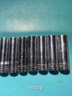 SNAP-ON TOOLS 10pc 1/2 Drive 6-Point Metric Flank Drive Deep Socket Set 310TSM