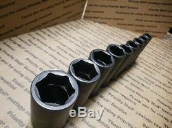 SNAP-ON TOOLS 9 pc 1/2 Drive 6-Point SAE Flank Deep Impact Socket UP TO 1-1/2