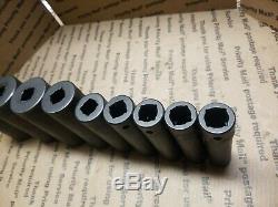 SNAP-ON TOOLS 9 pc 1/2 Drive 6-Point SAE Flank Deep Impact Socket UP TO 1-1/2