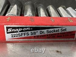 SNAP ON TOOLS NEW 22pc 3/8 Drive SAE 6 Point Shallow Deep Socket Set 222SFFS FHV