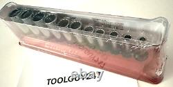 SNAP ON TOOLS USA 11Pc 3/8 Drive SAE 12 Point Deep Chrome Socket Set 211SFY NEW