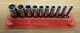 Snap-on Tools 1/4 Drive Deep Well 6 Point Sae Socket Set Of 10 W Magnetic Tray