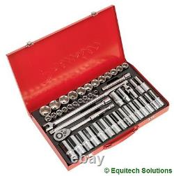 Sealey AK6941 1/2 Drive Socket Set Metric 6 Six Point Standard & Deep 46 Piece