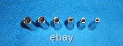 Set of 6 Snap-on Tools STMM 1/4 Drive 6 Point Metric Chrome Deep Well Sockets