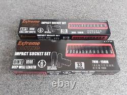 Six Point Impact Sockets SAE & Metric 3/8 & 1/2 Drive Deep & Shallow 8 Set Deal