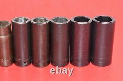 Snap-On 1/2 Drive 11pc 1/2 1 1/8 SAE 6-Point Deep Flank Impact Socket Set