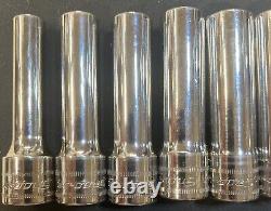 Snap On 1/2 Drive 6-Point Metric Flank Drive Deep Socket Set 310TSM 10, 12-20m