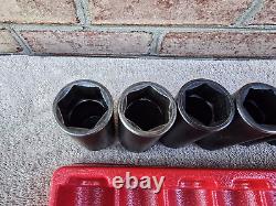 Snap On 1/2 Drive 6-Point SAE Flank Drive 13-Piece Deep Impact Socket Set