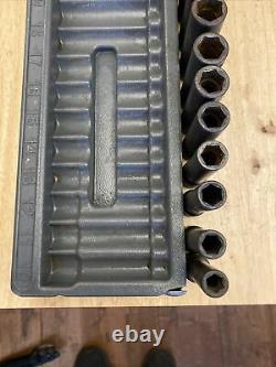 Snap On, 1/2 Drive, Deep, 6 Point, Impact Socket Set, 10-24mm, In Tray