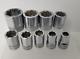 Snap-on 1/2 Inch Drive 8-point Sae Double Square Deep Sockets 3/8 To 1 Lot (9)
