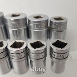 Snap-On 1/2 Inch Drive 8-point SAE Double Square Deep Sockets 3/8 to 1 LOT (9)