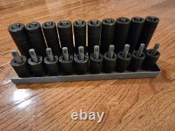 Snap On 1/2 drive deep impact socket set 3/8-1-9/16 complete set metric