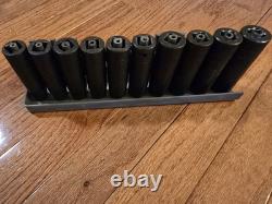 Snap On 1/2 drive deep impact socket set 3/8-1-9/16 complete set metric