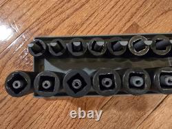 Snap On 1/2 drive deep impact socket set 3/8-1-9/16 complete set metric