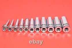 Snap-On 1/4 Drive 11pc Metric 4mm 14mm Deep 6-POINT Flank Socket Set