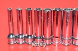 Snap-On 1/4 Drive 11pc Metric 4mm 14mm Deep 6-POINT Flank Socket Set