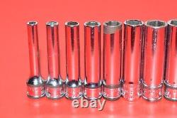 Snap-On 1/4 Drive 11pc Metric 4mm 14mm Deep 6-POINT Flank Socket Set