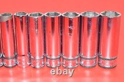 Snap-On 1/4 Drive 11pc Metric 4mm 14mm Deep 6-POINT Flank Socket Set