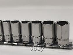 Snap On 1/4 Drive 12pc Semi-Deep 6 Point 5mm 15mm Metric Socket Set 112TMMSY