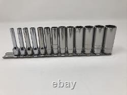 Snap On 1/4 Drive 13pc Deep 6 Point 4mm 15mm Metric Socket Set 112STMMY