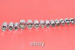 Snap-On 1/4 Drive 34 PIECE 6-Point SAE Shallow Deep General Service Socket Set