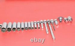 Snap-On 1/4 Drive 34 PIECE 6-Point SAE Shallow Deep General Service Socket Set