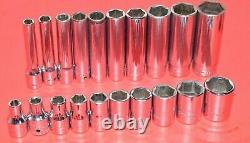 Snap-On 1/4 Drive 34 PIECE 6-Point SAE Shallow Deep General Service Socket Set