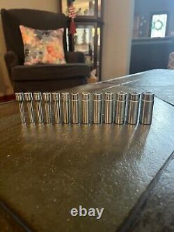 Snap On 1/4 Drive STMM 13 Piece 6 Point Deep Metric Socket Set 4mm 15mm / USA