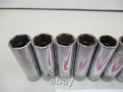 Snap On 10 Pc TSM 1/2 Drive 6 Point Metric Deep Sockets 10,12,13,14,15,16.20