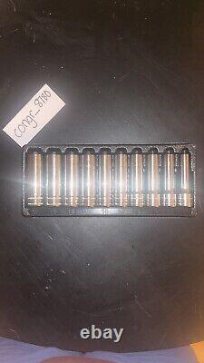 Snap On 10 pc 1/2 Drive 6-Point Deep Metric Chrome Sockets AMAZING CONDITION