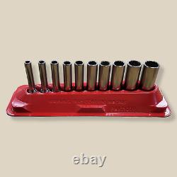 Snap-On 10 pc 1/4 Drive 12-Point SAE Deep Socket Set (3/16-9/16) 110STMDY