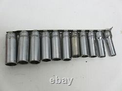 Snap-On 11 Pc 3/8 Drive 6-point Metric Flank Drive Deep Socket Set SFSM9-19mm