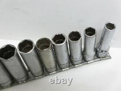 Snap-On 11 Pc 3/8 Drive 6-point Metric Flank Drive Deep Socket Set SFSM9-19mm