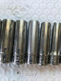 Snap-On 11 Piece 1/4 Drive Deep Well STMM Metric Socket Set 4mm-14mm 6 Point