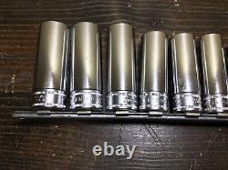 Snap-On 11 Piece 3/8 Drive 12 Point Metric Flank Drive Deep Socket Set SFM