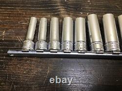 Snap-On 11 Piece 3/8 Drive 12 Point Metric Flank Drive Deep Socket Set SFM