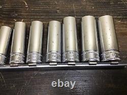 Snap-On 11 Piece 3/8 Drive 12 Point Metric Flank Drive Deep Socket Set SFM