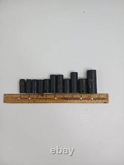 Snap On 11 pc 3/8 Drive 6-Point Metric Deep Impact Socket SET IMFMS