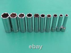 Snap On 110stmy 10 Pc 1/4 Drive 6 Point Sae Deep Socket 3/16 9/16 Underline