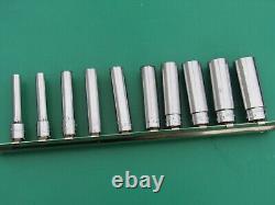 Snap On 110stmy 10 Pc 1/4 Drive 6 Point Sae Deep Socket 3/16 9/16 Underline